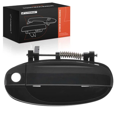 Front Passenger Black Exterior Door Handle with Key Hole