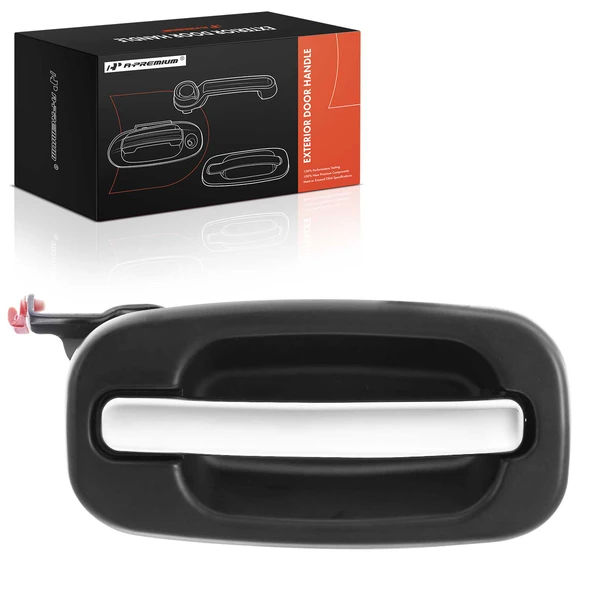 Rear Passenger Chrome & Black Exterior Door Handle for 2002-2006 Cadillac Escalade