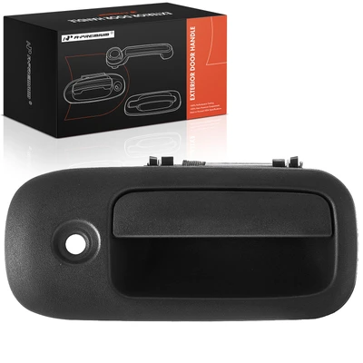 Front Passenger Black Exterior Door Handle with keyhole
