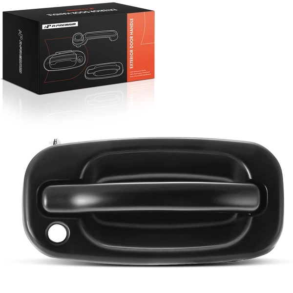 Front Passenger Black Exterior Door Handle with Keyhole for 1999-2003 Chevrolet Silverado 1500