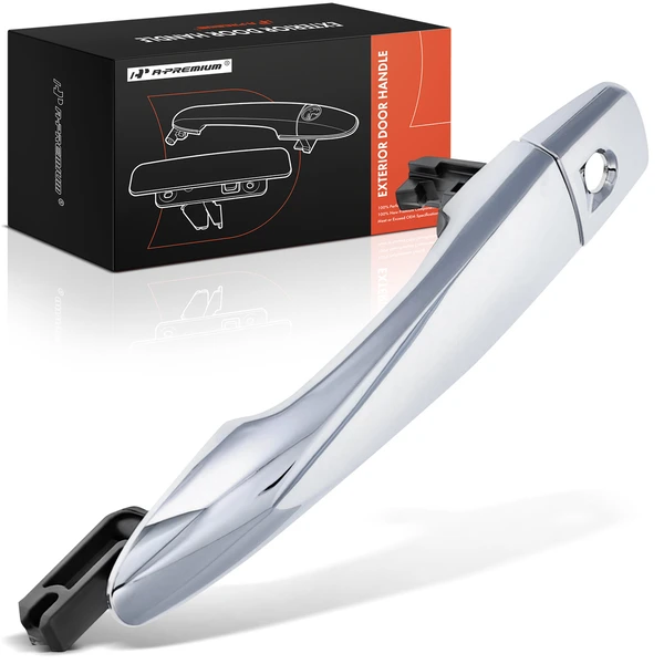 Front Left Hand Chrome Exterior Door Handle with Keyhole for Nissan Rogue 2014-2020 Qashqai