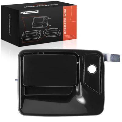 Front Driver Black Exterior Door Handle with keyhole