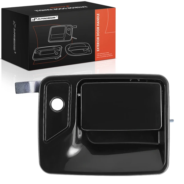 Front Passenger Black Exterior Door Handle with keyhole for 1999-2016 Ford F-550 Super Duty