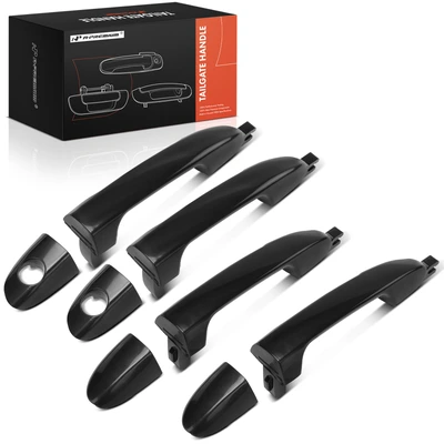 4 Pcs Front & Rear Primed Black Exterior Door Handle