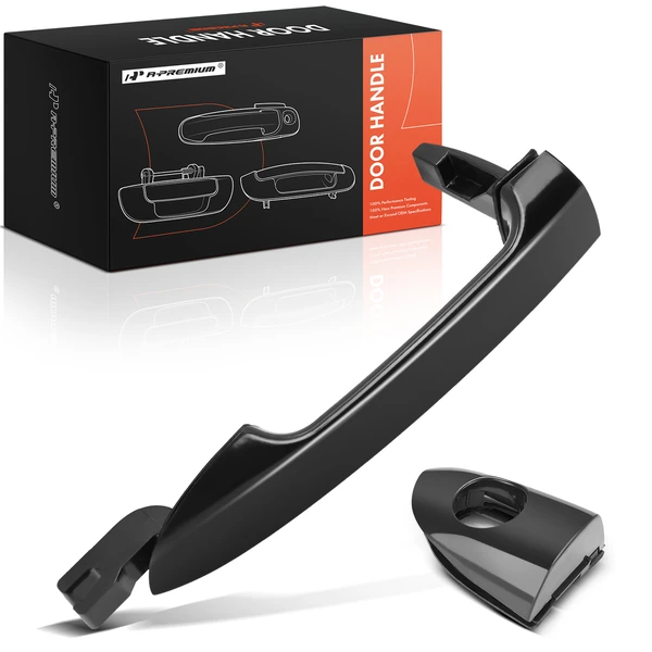 Front Driver Primed Black Exterior Door Handle with Keyhole for Kia Spectra