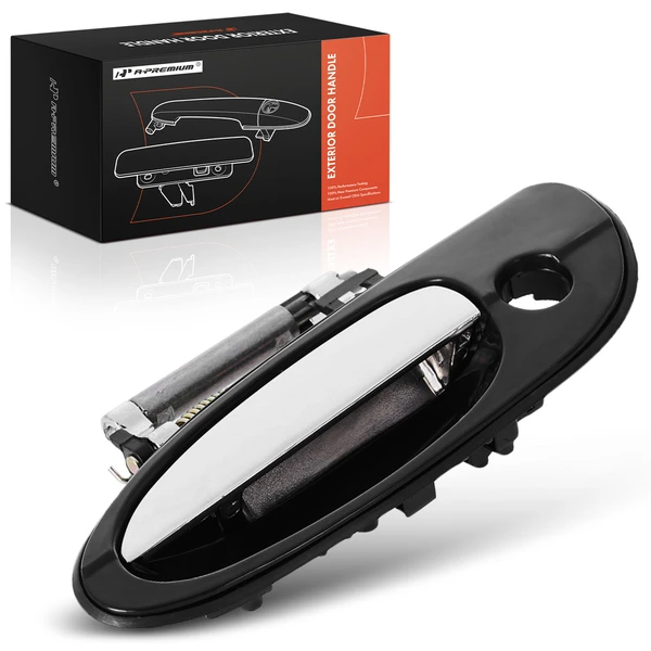 Front Driver Black Chrome Exterior Door Handle with Keyhole for 2000-2003 Nissan Maxima