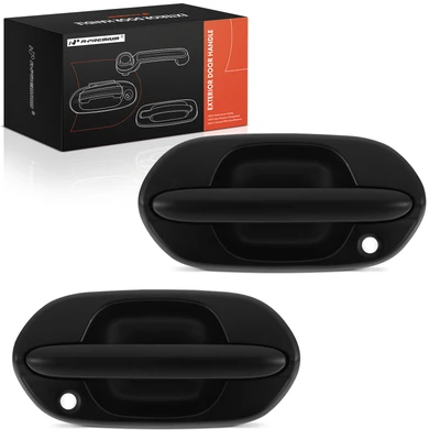 2 Pcs Front Textured Black Exterior Door Handle
