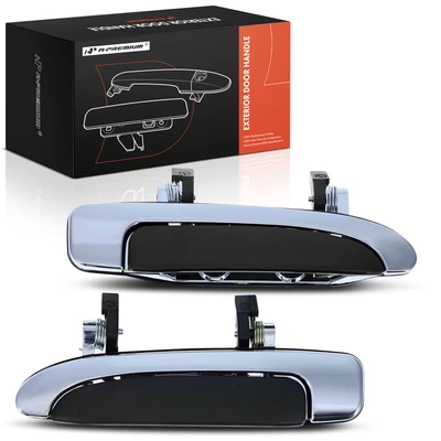 2 Pcs Rear Black & Chrome Exterior Door Handle
