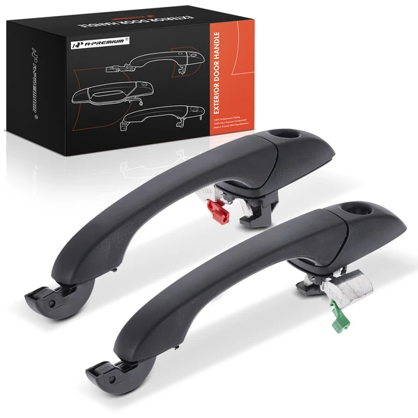 2 Pcs Front Textured Black Exterior Door Handle with Keyhole for Jeep Compass