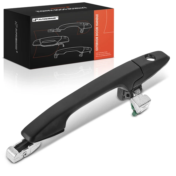 Front Passenger Primed Black Exterior Door Handle with Keyhole for Honda Civic