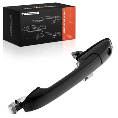 Front Passenger Black Exterior Door Handle with keyhole