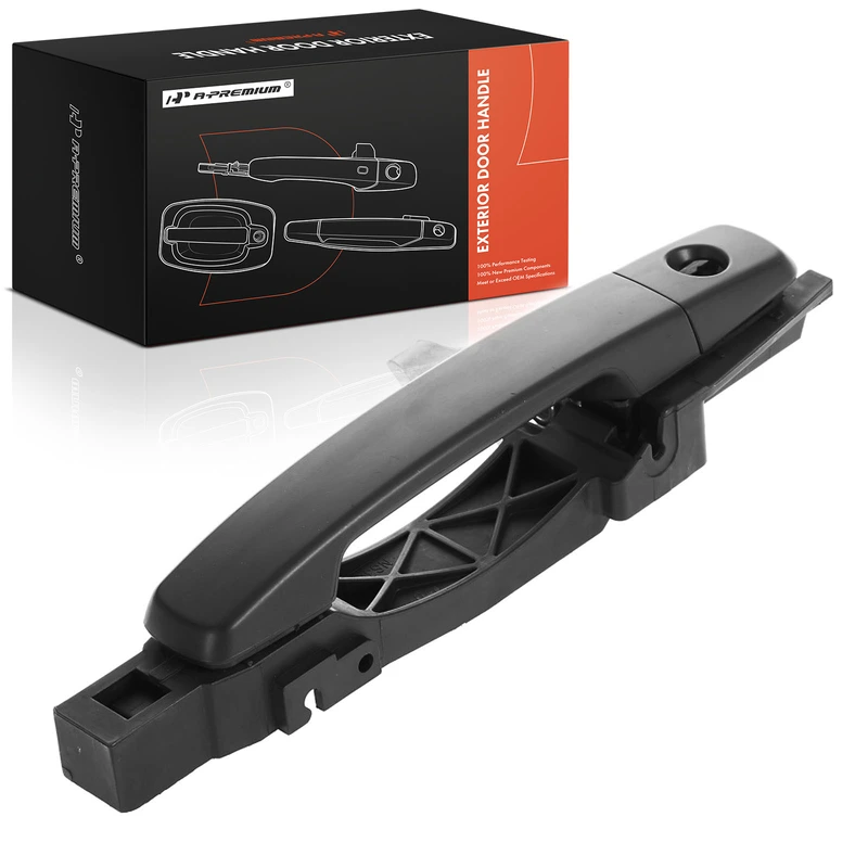 Front Driver Black Exterior Door Handle with Keyhole for 2007-2012 Nissan Sentra