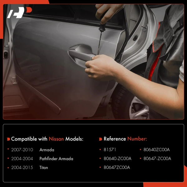 Front Driver Chrome Exterior Door Handle with Keyhole for Nissan Titan 04-15 Armada