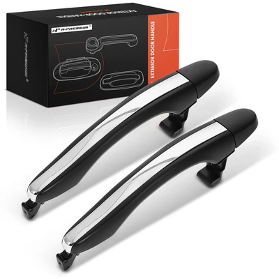 2 Pcs Rear Black & Chrome Exterior Door Handle