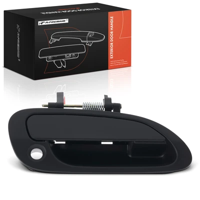 Front Passenger Black Exterior Door Handle with Keyhole