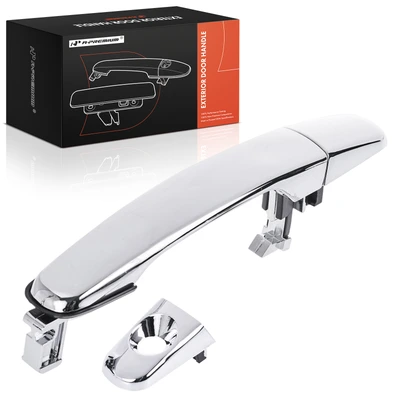 Front Driver Bright Chrome Exterior Door Handle with 2 Caps