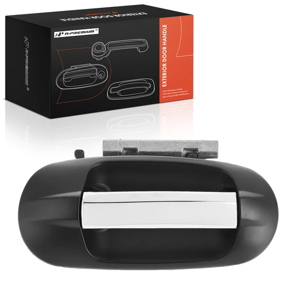 Rear Passenger Black & Chrome Exterior Door Handle for 2003-2006 Lincoln Navigator