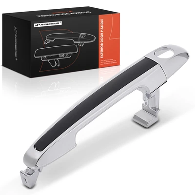 Front Driver Chrome Handle with Black Insert Exterior Door Handle