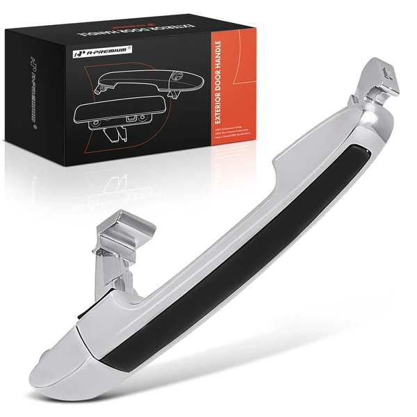 Front Passenger Chrome Handle with Black Insert Exterior Door Handle for Hyundai Sonata