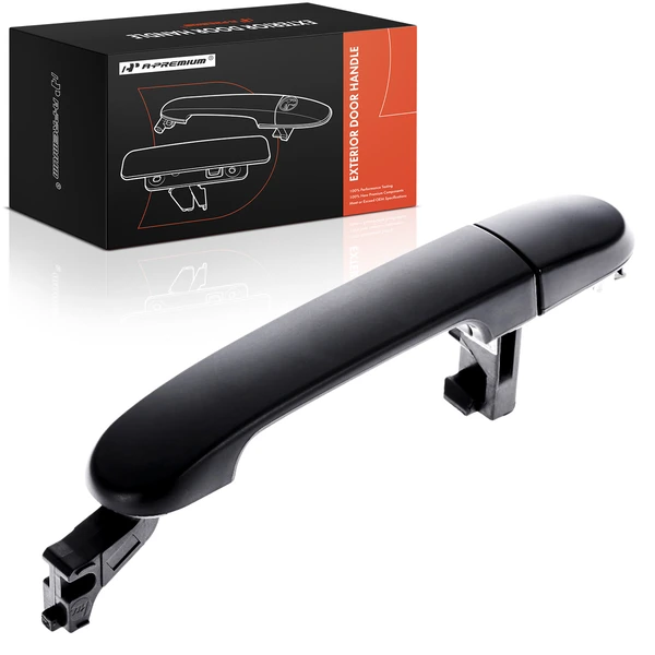 Rear Driver Black Exterior Door Handle & Cover without Keyhole for Nissan Versa