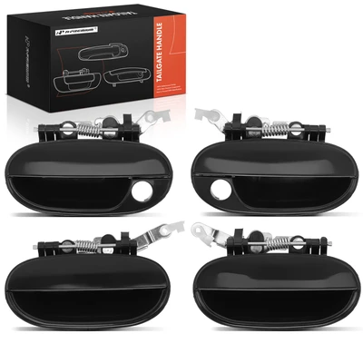 4 Pcs Front & Rear Textured Black Exterior Door Handle