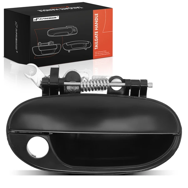 Front Passenger Textured Black Exterior Door Handle with Keyhole for 1995-1997 Hyundai Accent