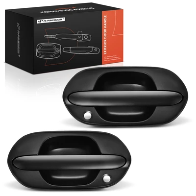 2 Pcs Front Black Texture Door Handle with Keyhole