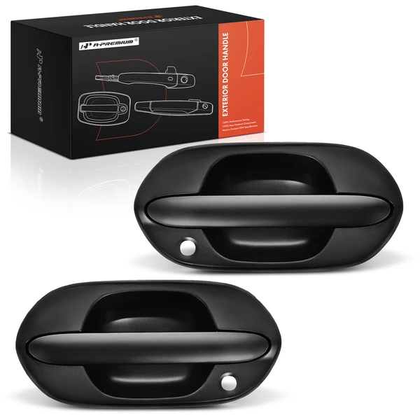 2 Pcs Front Black Texture Door Handle with Keyhole for Honda Odyssey