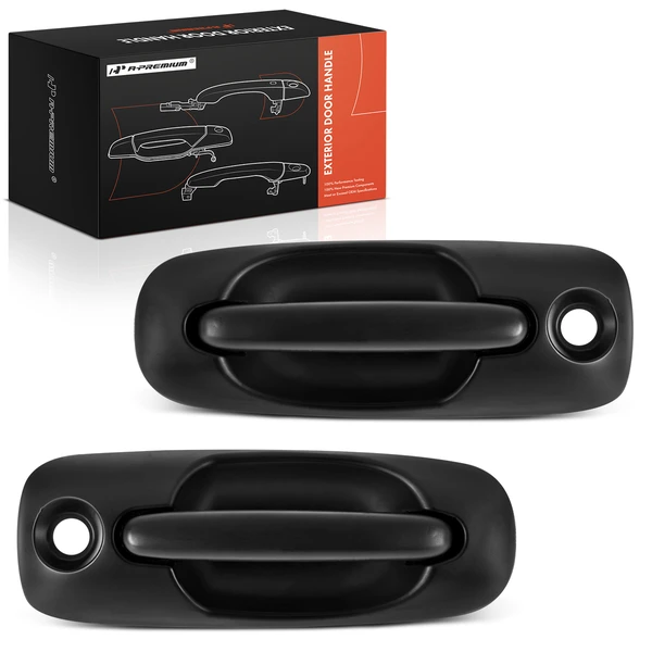 2 Pcs Front Black Exterior Door Handle with Keyhole for Chrysler Voyager Dodge