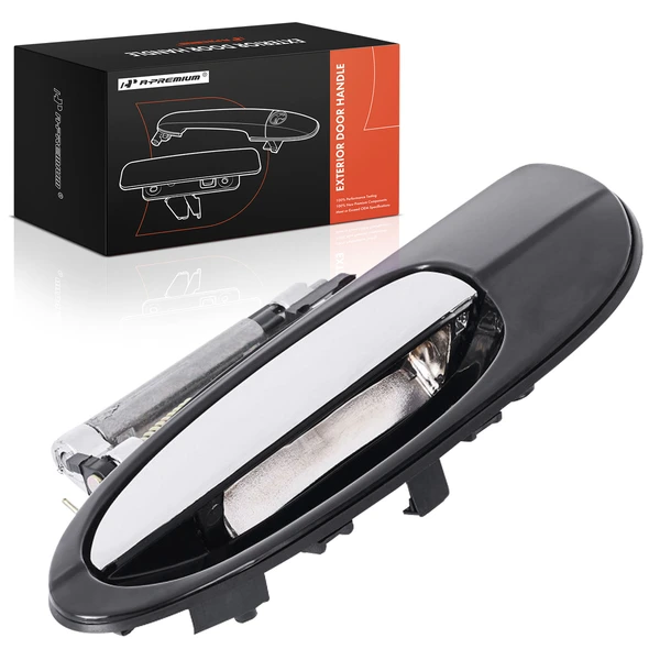 Rear Driver Black & Chrome Exterior Door Handle for 2000-2003 Nissan Maxima