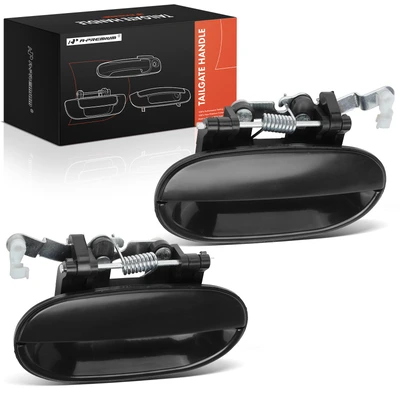 2 Pcs Rear Textured Black Exterior Door Handle