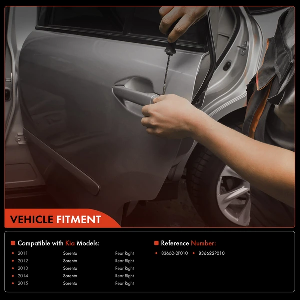 Rear Passenger Chrome Exterior Door Handle for Kia Sorento 2011-2015