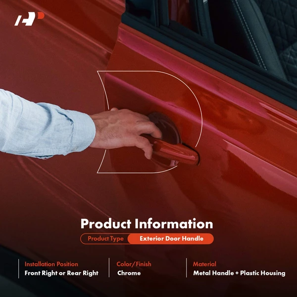 Passenger Upgraded Metal Chrome Exterior Door Handle for Jeep Grand Cherokee 05-10