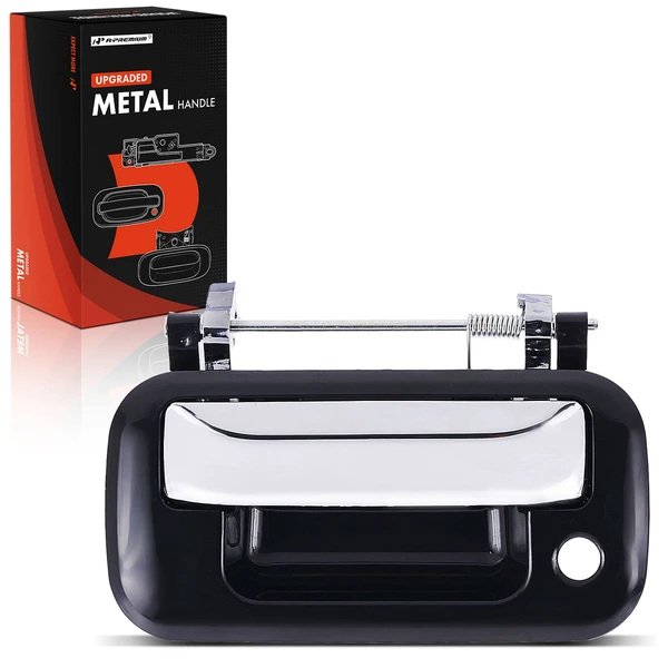 Rear Black Chrome Upgraded Metal Tailgate Handle with Keyhole for 2008-2016 Ford F-350 Super Duty