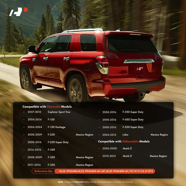 Rear Black Upgraded Metal Tailgate Handle with Keyhole for Ford F-150 08-14 F250 SD