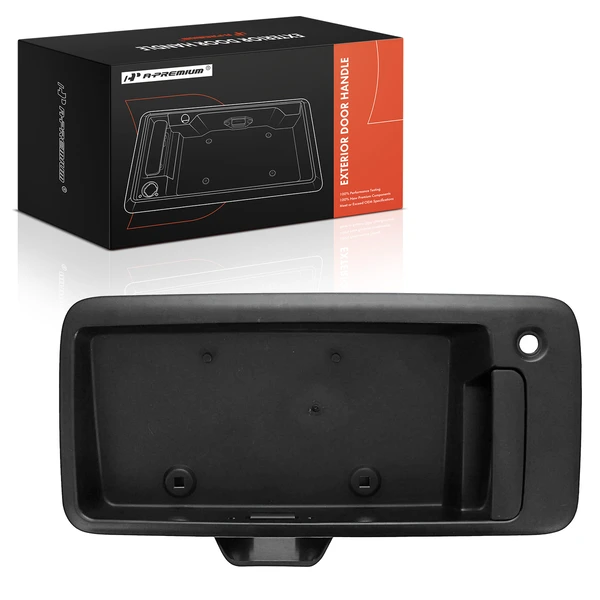 Rear Black Exterior Door Handle with License Plate for 2010-2018 GMC Savana 2500