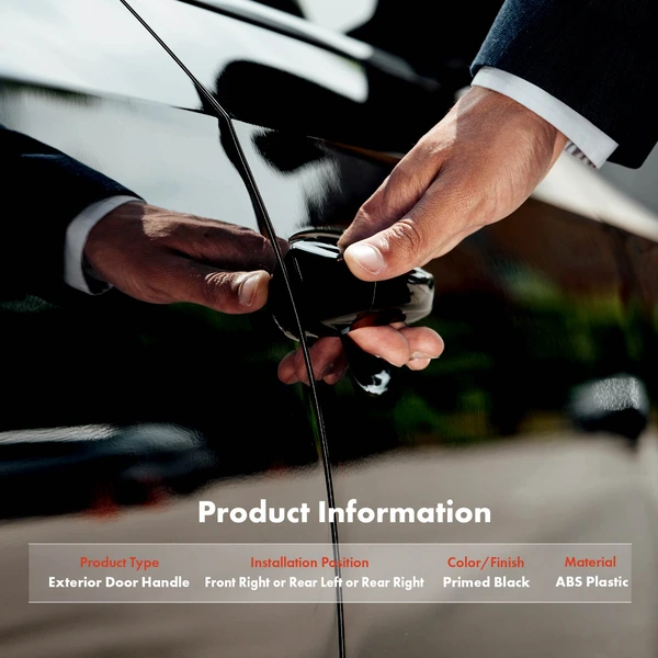 Front Passenger or Rear Driver or Rear Passenger Textured Black Exterior Door Handle for Chevy Silverado