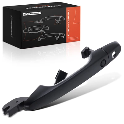 Front Driver Black Exterior Door Handle with Keyhole