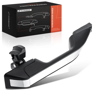 Front Passenger Black & Chrome Exterior Door Handle without Keyhole