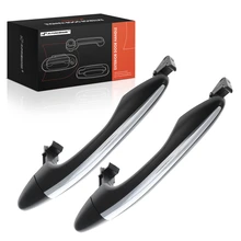 2 Pcs Rear Chrome & Black Exterior Door Handle