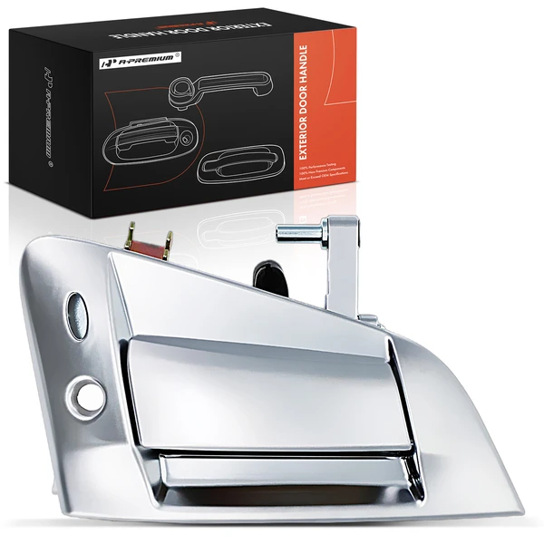 Front Driver Silver Exterior Door Handle with Keyhole for 2009-2017 Nissan 370Z