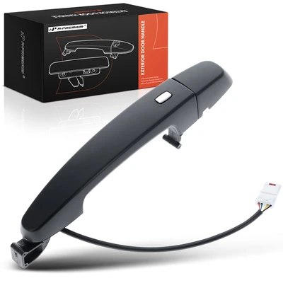 Front Driver Black Plastic Exterior Door Handle