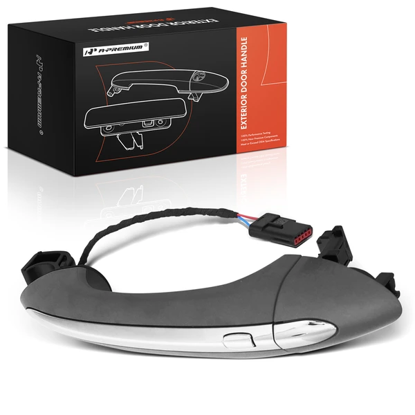 Rear Driver or Passenger Black Primed Exterior Door Handle with Keyhole for Chevy