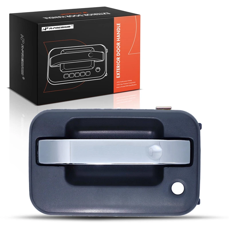 Front Driver Chrome & Black Exterior Door Handle for 2009-2014 Ford F-150