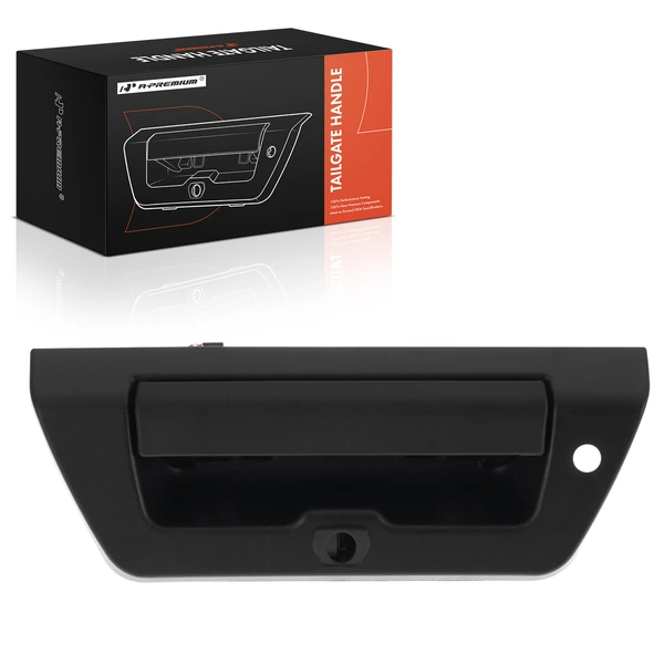 Manual Textured Black Tailgate Handle for Ford F-150 2015-2017 with Light Hole