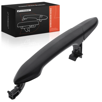 Front Driver or Passenger Black Exterior Door Handle without Keyhole