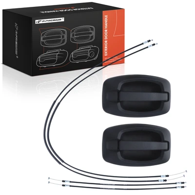 2 Pcs Driver & Passenger Sliding Door Black Exterior Door Handle