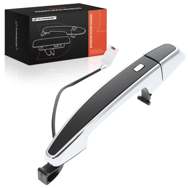 Rear Passenger Black & Chrome Exterior Door Handle for 2018-2021 Chevrolet Equinox