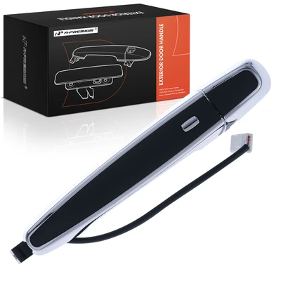 Front Driver Black & Chrome Exterior Door Handle