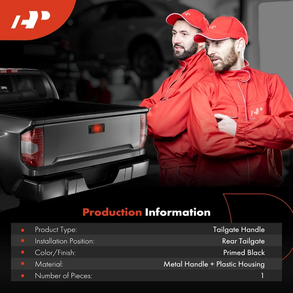 Primed Black Tailgate Handle for Ram 1500 13-22 2500 Chrysler 200 Smooth Metal